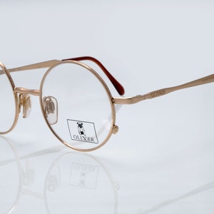 Occhiali da vista vintage Oliver, oro, montatura da vista rotonda made in Italy, nuovo vecchio stock