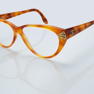 Fendi vintage eyeglasses, honey brown, cat eye optical frame made in Italy, new old stock