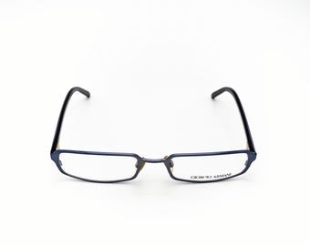 Okulary przeciwsłoneczne vintage Giorgio Armani, prostokątna oprawka, wyprodukowane we Włoszech, nowe, stare zapasy