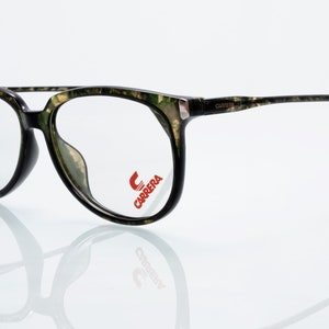 Carrera vintage eyeglasses, green tortoise, square optical frame, new old stock