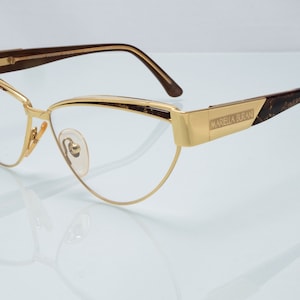 Mariella Burani vintage eyeglasses, gold, cat eye optical frame, new old stock