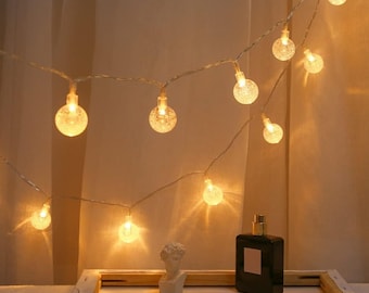 Autumnal outdoor fairy lights in ball shape, fairy lights with batteries & long cable, perfect as an autumn decoration, free shipping.