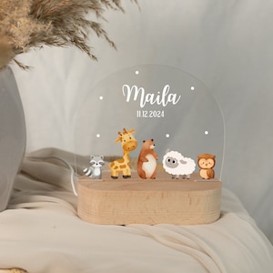 Children&#39;s night light with animal motifs, individual baby night light, baby gift, birth gift, dimmable night lamp for baby&#39;s room