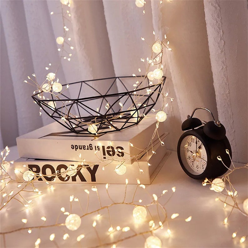 Autumnal fairy lights with crackling crystals, waterproof fairy lights 6 m long, ideal for room decoration, free shipping