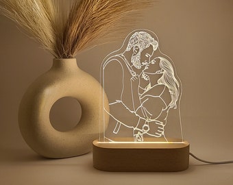 Personalisierte Lampe mit Foto, Custom Fotolampe, personalisiertes Fotogeschenk für Geburtstage, Hochzeiten, Weihnachten, 3D Fotolampe