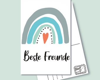 Best friends A6 postcard