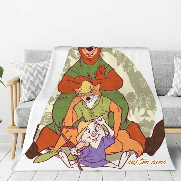 Disney Robin Hood Custom name Blanket Printed Soft Flannel Fleece Warm Video Games Throw Blankets for Home Bed Couch Bedspreads