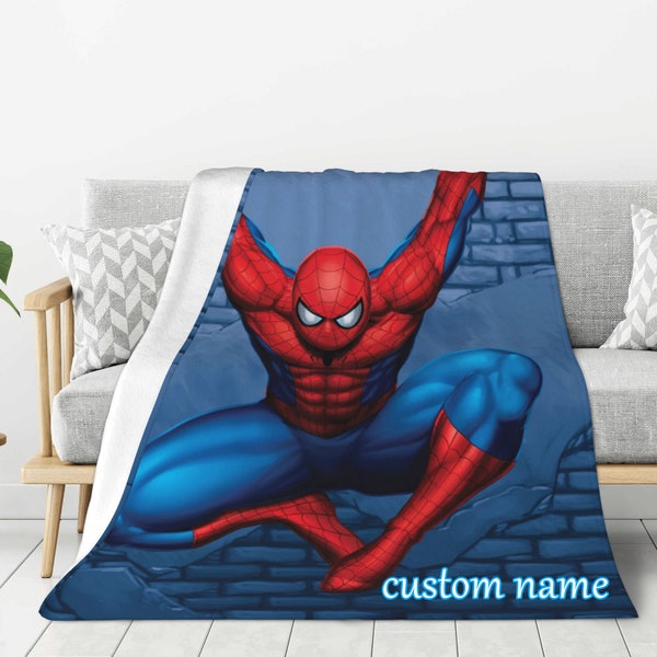 Marvel Spider-Man nom personnalisé couverture imprimé doux flanelle polaire chaud jeux vidéo jeter des couvertures pour la maison lit canapé couvre-lits