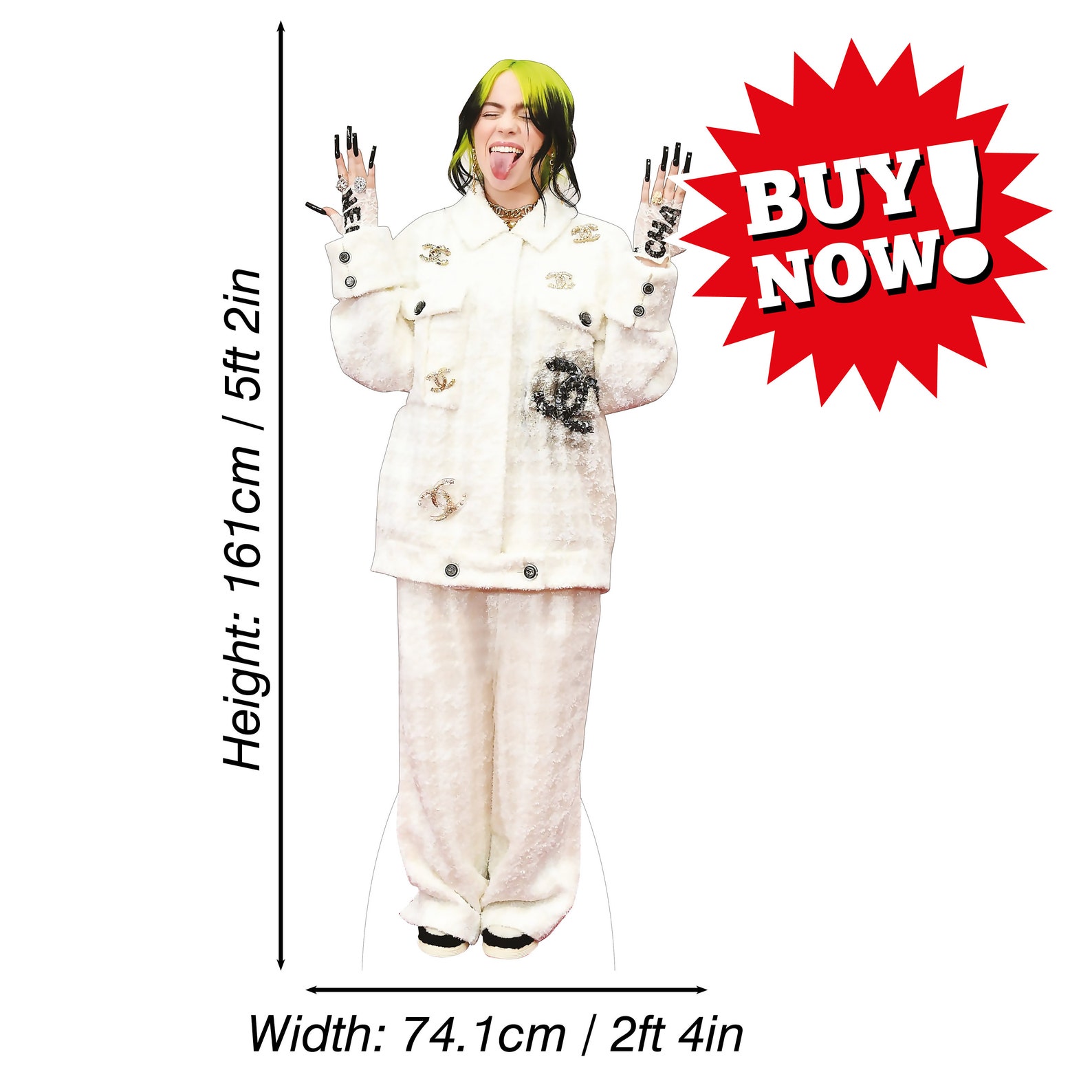 Billie Eilish Green Hair Cardboard Cutout 161cm X 74.1cm Etsy UK