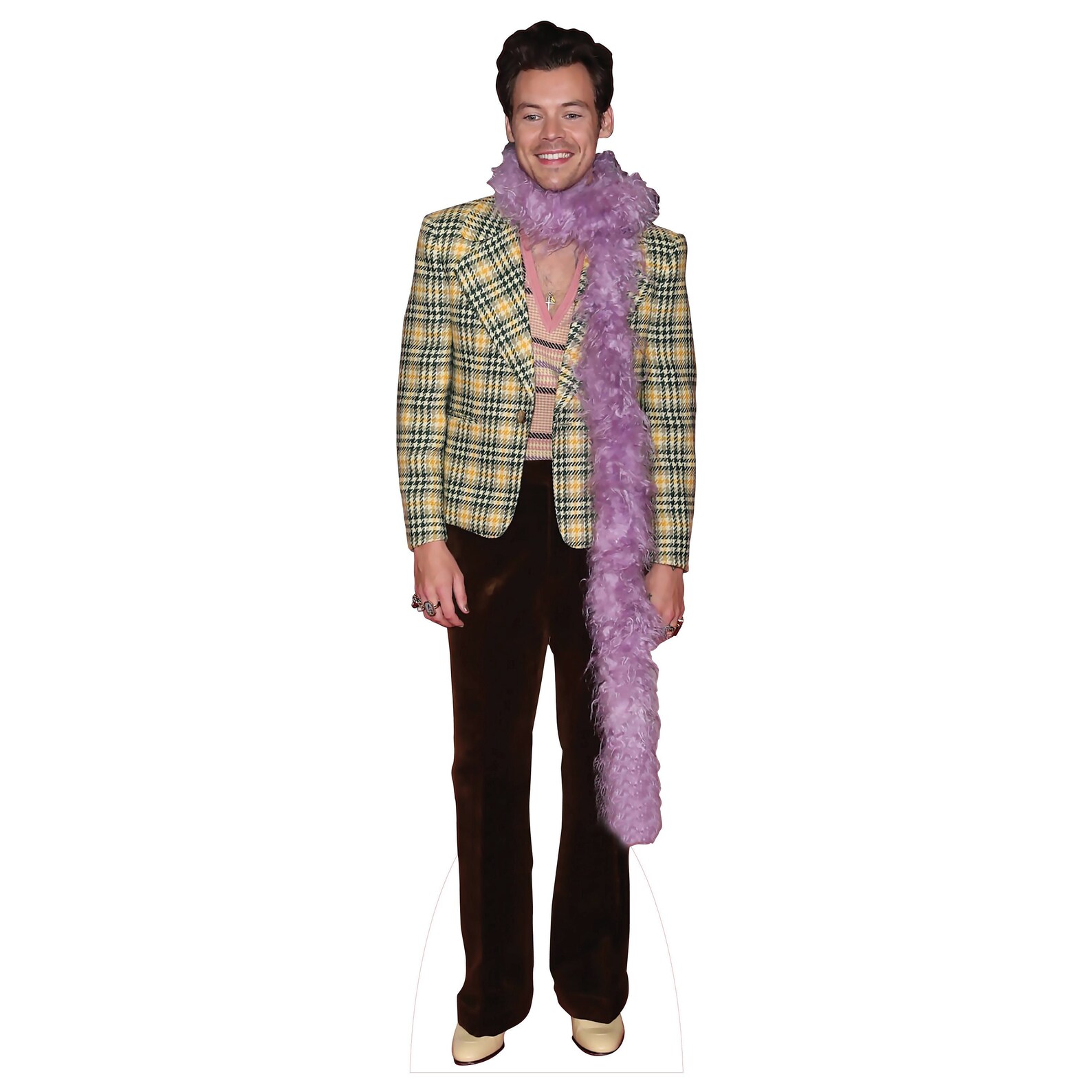 Harry Styles Lifesize Cardboard Cutout Purple Feather 177cm X Etsy