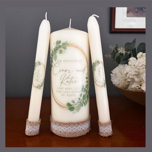 Made in Ireland Wedding Gift Personalised Candles, Personalised Wedding Gift, Wedding Candles, Unity Candles, Unity Set image 1