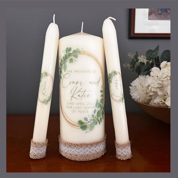 Made in Ireland Wedding Gift Personalised Candles, Personalised Wedding Gift, Wedding Candles, Unity Candles, Unity Set