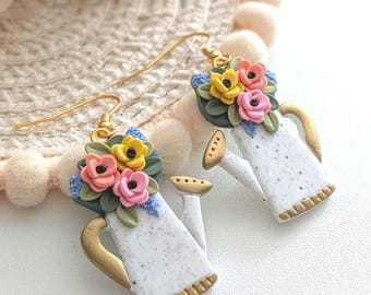 Watering can earrings, Gardening gifts for her