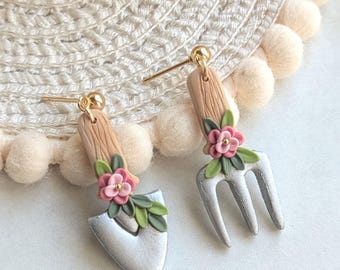 Fun and cute fork and trowel earrings, Gardening gifts for her
