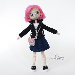 PATRON Muñeca Niña, patrón muñeca amigurumi, patrón dol crochet PDF, patrón ropa muñeca, patrón INGLÉS