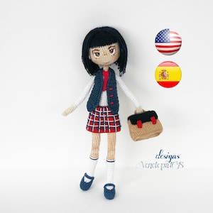 PDF Pattern Amigurumi Doll Schoolgirl