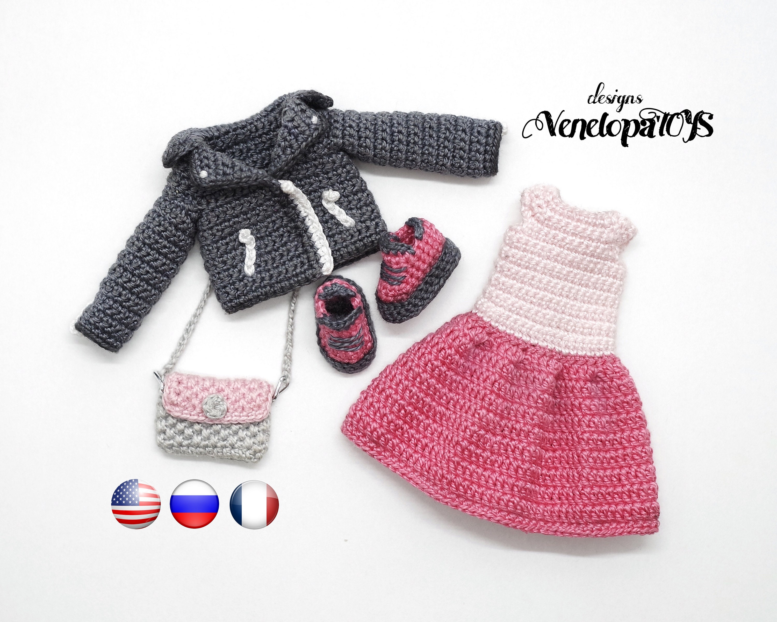 Pattern Crochet Clothes for Amigurumi Doll Crochet Clothing Etsy