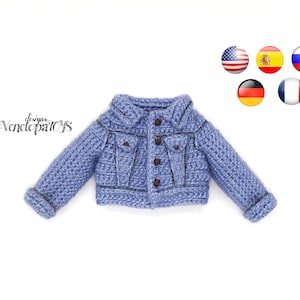 Crochet Denim Jacket for Doll Pattern PDF, Crochet clothes for doll, Pattern clothing for dolls
