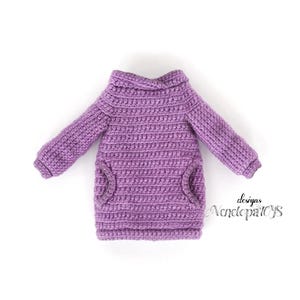 Crochet Doll Clothes Pattern, Amigurumi Sweatshirt Dress (PDF) image 3