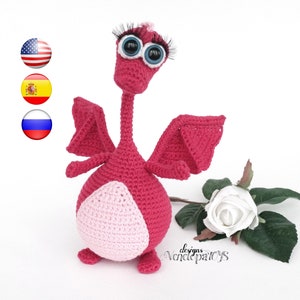 Crochet Dragon Pattern, crochet toy pattern, dragon crochet amigurumi pattern