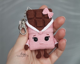 Modèle amigurumi de jouets de barre de chocolat, amigurumi de nourriture au crochet, paquet spécial de fête des mères, modèle de jouet d'amigurumi