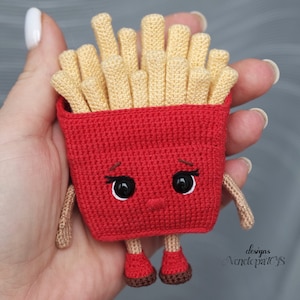 French Fries Amigurumi Crochet Pattern Food, Funny Fast food amigurumi pattern, PDF crochet pattern, Amigurumi toy pattern