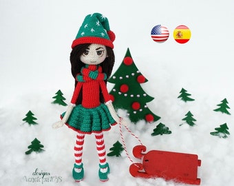 Crochet doll christmas pattern, amigurumi gnome pattern, holiday home decor