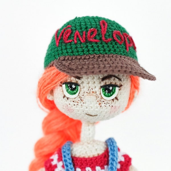 Crochet Baseball cap Doll Pattern, Crochet Doll Accessories, pdf crochet pattern