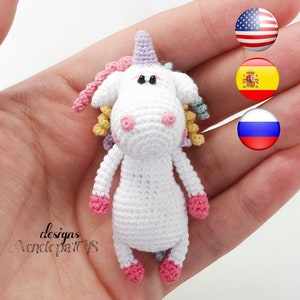 Crochet Unicorn Pattern, amigurumi pdf animal crochet tutorial, unicorn crochet toy pattern