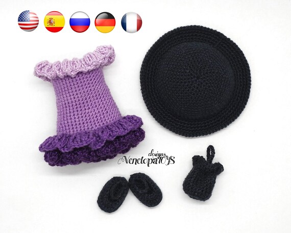 Crochet Doll Outfit Pattern, Amigurumi Doll Clothes (PDF Pattern)