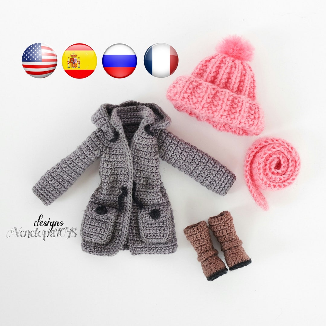 Сrochet Doll Clothes Pattern, Crochet Coat, Doll Coat, Crochet Clothing for Doll, Amigurumi Crochet Pdf Tutorial