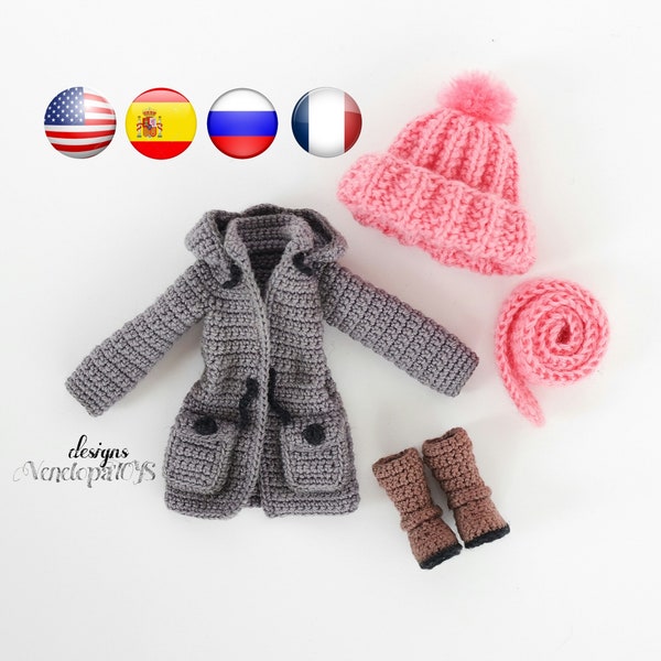 Сrochet doll clothes Pattern, crochet coat, doll coat, crochet clothing for doll, amigurumi crochet pdf tutorial