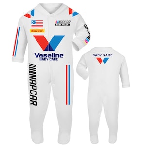 NASCAR Inspired Baby Sleep Suit - VASELINE Parody Design - Smooth Dreams Racing Gift