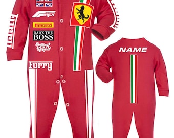 Baby Rasse Schlafanzug, personalisiertes Furry-design in rot