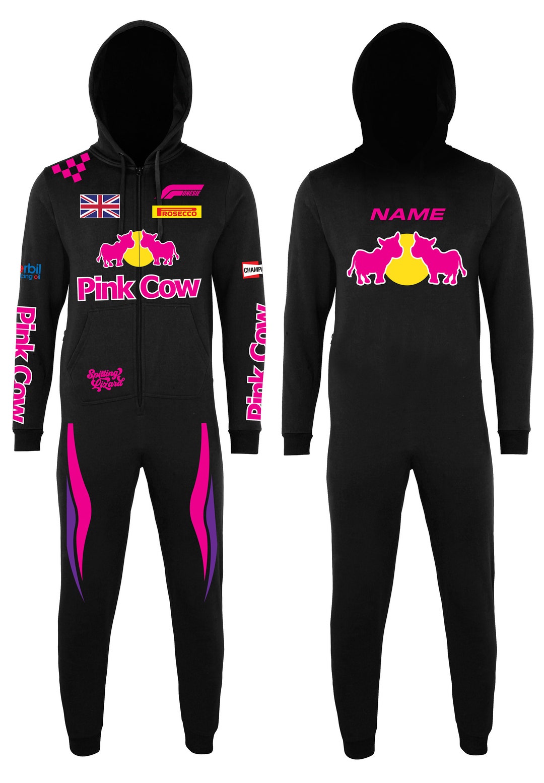 Formula Onesie Pink Cow Race Suit Replica Total Etsy