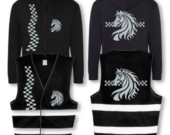 Reflective Horse Riding Set: EquiFlect™ Hoodie & Vest - Road Safety
