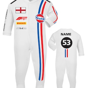 Baby retro personalized race sleep suit