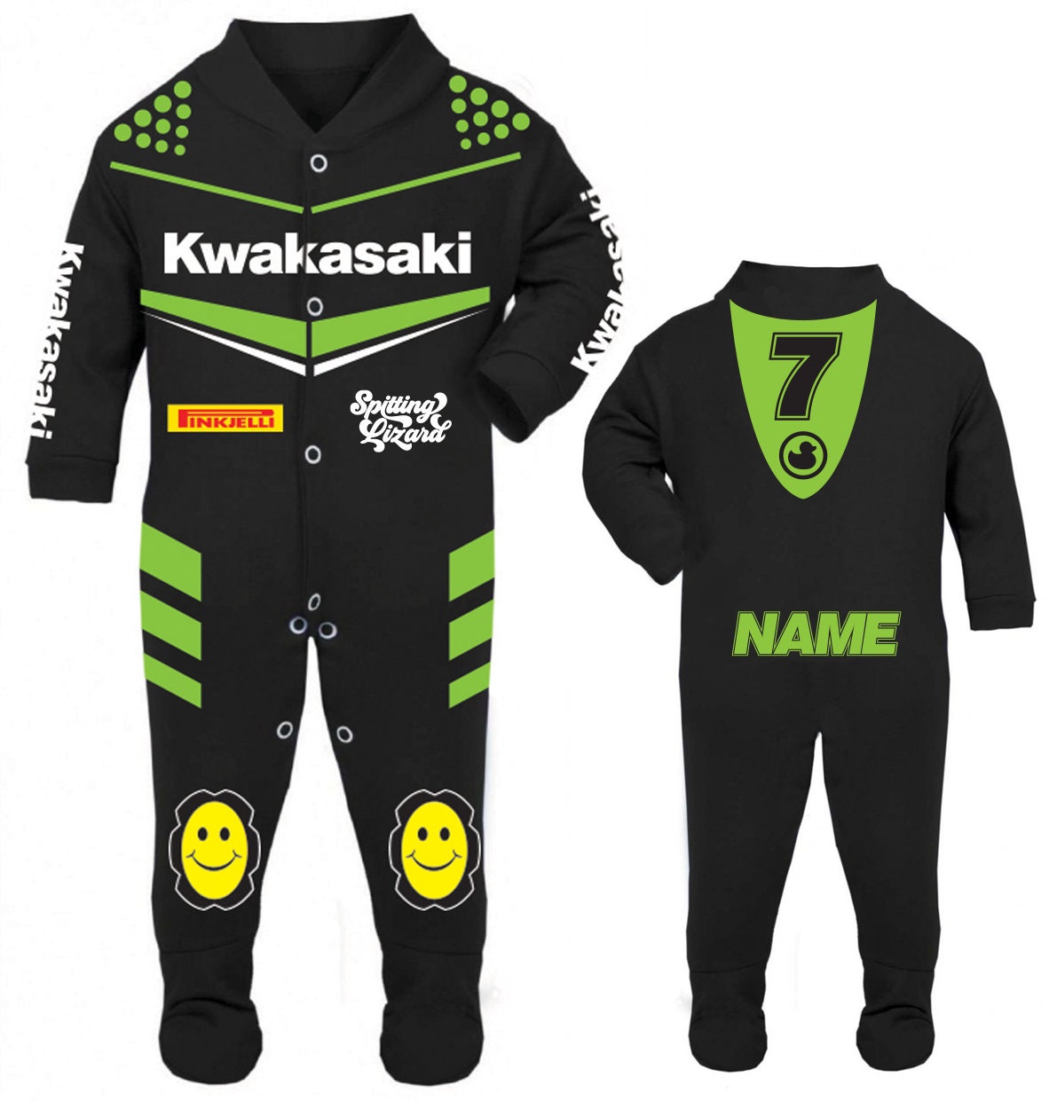 Pijama personalizado de carrera para bebe Kwak Retro Etsy Mexico