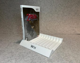 Stand holder for 10 games Nintendo Wii - custom text, any color!