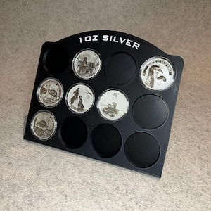 Display stand for 1oz silver coin collection