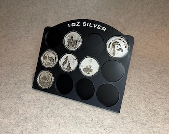 Display stand for 1oz silver coin collection
