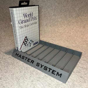 Stand holder for 8 games cartridges Sega Master System - custom text, any color!