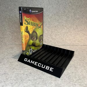 Stand holder for 10 games Nintendo Gamecube - custom text, any color!