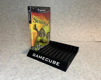 Stand holder for 10 games Nintendo Gamecube - custom text, any color!