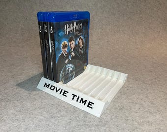Ständer für 10 Filme DVD Blu-Ray - Wunschtext, beliebige Farbe!