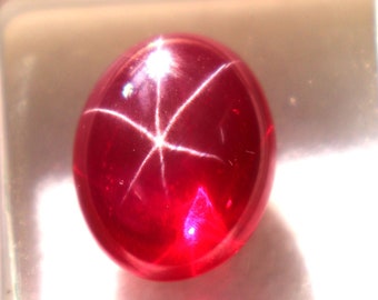 Natural Flawless Star Red Ruby, CGI Certified Star Ruby, Precious Rare Star Ruby,Oval Cut 11CT Cabochon Star Red Ruby,Ring Star Ruby Pendant