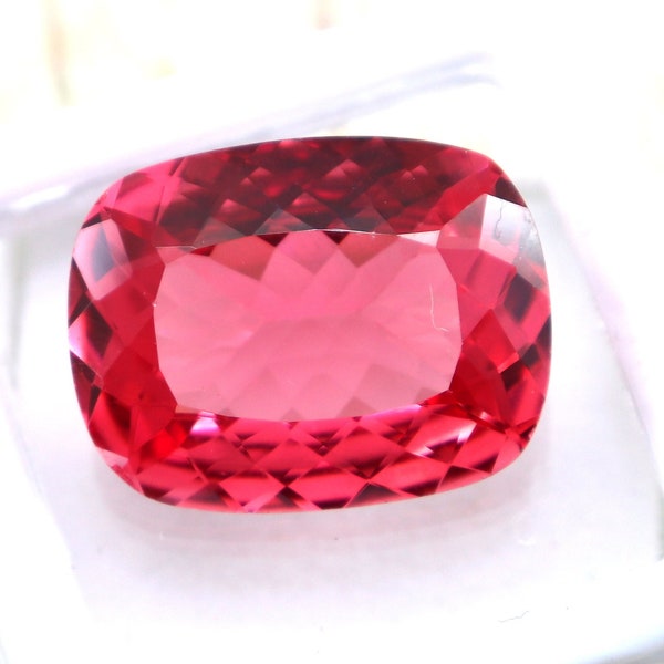 AAA + vrai saphir Padparadscha 12.25Cts Madagascar extrait excellente coupe grande taille forme de coussin saphir Padparadscha pour la fabrication de bijoux en anneau