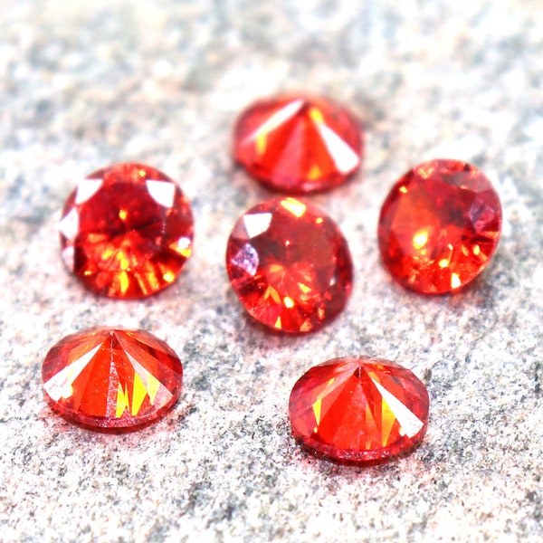 Hand Mined Real Padparadscha Sapphire 6mm Padparadscha Sapphire Stone 6Pcs-7.95Ct Diamond Cut Loose Stone For Making Jewelry Ring Earrings