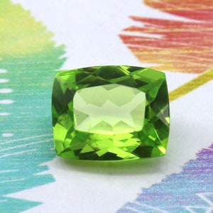 Astrological Green Peridot Stone From Brazil 10.50Cts Long Cushion Cut Natural Peridot Planet Mercury Birthston Rare Found Peridot