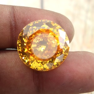 Natürlicher Gelber Saphir Großer Stein 32.45Cts Runder Gelber Saphir aus Ceylon Lose Gelber Saphir Stein Geeignet Für Großen Ring Anhänger